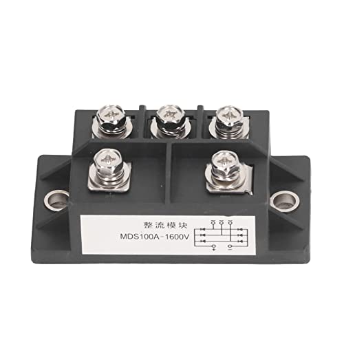 FLEXMAN 3 Phase Bridge Rectifier, 100A 1600V Diode Rectifier Module Welded Construction with Isolated Mounting Base for PWM Inverter Current Input, Battery Charging