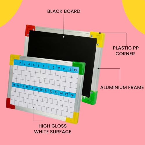 Image of DAHSHA 2 in 1 Double SidedSlate for Kids Double Side Slate Board with Colorful Aluminum (Slate 123 Version)