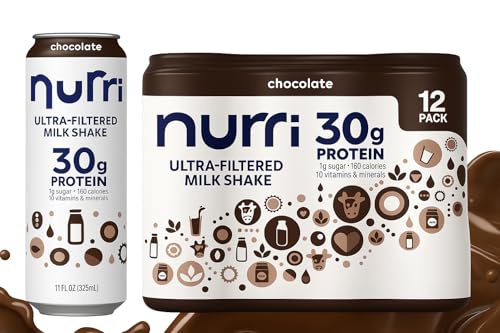 Nurri 30g Protein Chocolate Shake, 11 Fluid Ounce (Pack of 12)