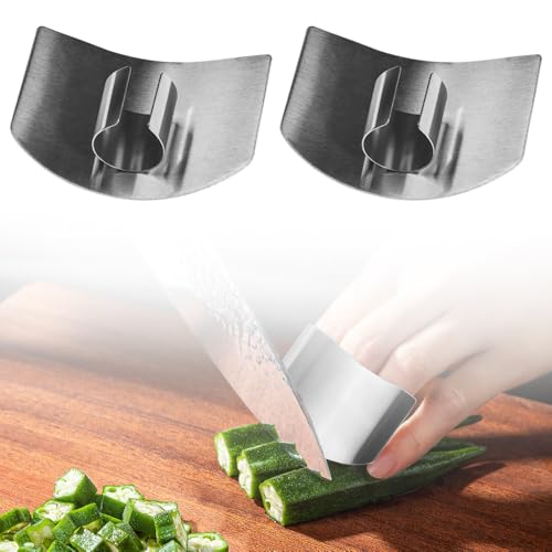 Stainless Steel Finger Guard, 2025 New Multifunctional Finger Protector for Cutting Food, Finger Guards Safe Slicing Tool for Slicing, Dicing and Food Prep (2 PCS)