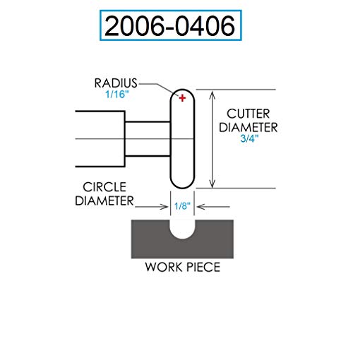 Image of HHIP 2006-0406 High Speed Steel Convex Cutter, 3 /4 inch Cutter Diameter, 1 /16 inch Radius, 1 /2 inch Shank Diameter, 3 inch OAL