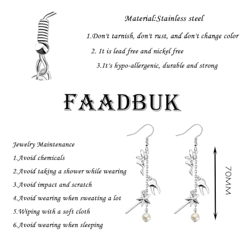 FAADBUK Tooth Fairy Dangle Earring First Lost Tooth Gift Kids Tooth Fairy Gift Tooth Fairy Jewelry2