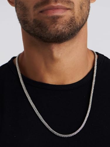 DEVATA Sterling Silver 925 Bali 5mm Dragon Bone Tulang Naga/Borobudur/Paddy Oval Chain Necklace DBT5735 BYT5735 WHT57353