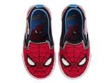 Marvel Spiderman Shoes Lowtop Sneakers for Boys - Spidey Slip-on Sneaker Casual Fashion Kids Canvas Shoe - Red (Size 9 Toddler)