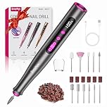 SnnyNyx Cordless Electric Nail Drill 35000 RPM, Professional Portable Nail File for Acrylic Nails & Gel Polish Removal, Low Vibration & Heat E-file with 11 Drill Bits, Salon-Quality Manicure Pedicure Kit (Matte Gray)