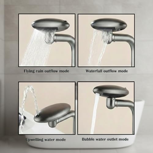 Image of ARQUIN Pull Down Kitchen Faucet SS304 Kitchen Sink Tap Faucet- Hot and Cold with 360 Swivel Deck Mounted Dual Spray Kitchen Tap for Home Sink (Waterfall Pullout Sink Mixer Black)