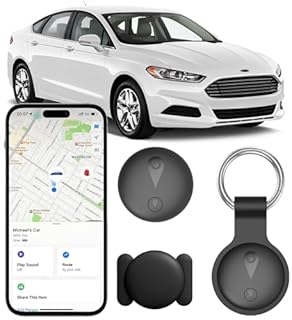 Undetectable GPS Tracker for Vehicles - Real-Time Tracking, No Monthly Fee/No SIM Card, Works with iOS Find My | Mini Hidden Magnetic GPS Locator, Ultra-Slim, IP68 Waterproof, 12-Month Working Time