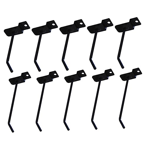 KICHOUSE 12pcs Black Iron Pegboard Hooks for Supermarket Shelves, Display and Exhibition, Universal 10cm 15cm Multi-Size Storage Hanging Hooks for Retail and Shop Organization