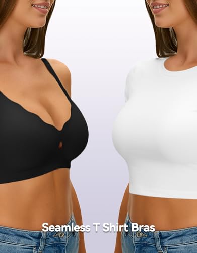 NIASOUL Wireless Bras for Women, No Underwire Seamless Push Up T-Shirt Bra - image 5