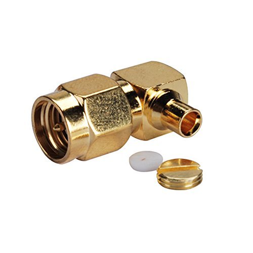 5pcs Rf Wire Coaxial Cable Terminal Copper Alloy Connector SMA Plug Right Angle Solder for Rg405 0.086 Ships from USA