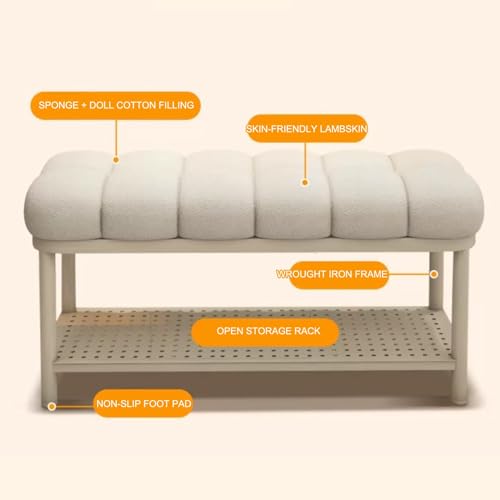 Banc de salon moderne avec coussin pour ranger les chaussures - 6