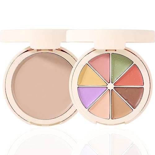 HERBENJOY Concealer Full Coverage Colour Correcting Palette Colour Concealer Makeup Palette 8 Shades,4 In 1 Foundation Face Primer Pallet Multifunctional Gift For Women Girl (01# Fair)