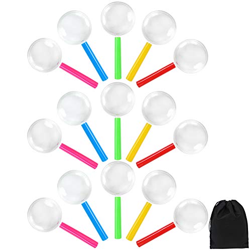Elcoho 30 Pack Kids Plastic Magnifying Glasses Colorful Magnifying Glasses Party Favors