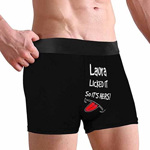 InterestPrint Custom face boxer briefs, Property of You Black funny boxer briefs for Valentine's Day3