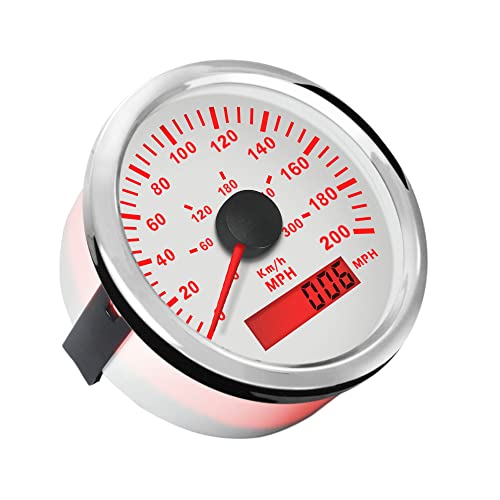 Image of ELING Car Speedometer GPS Speedo 0-200 MPH 0-300 KM /H ODO with Backlight 3 3 /8 inch 85mm 12V 24V Waterproof