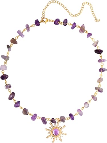 La Mejor Lista de Gargantillas Top 10. 47 Sacina - Gargantilla Bohemia Hippie, Collar de Estrella y Vidrio Natural Curativo para Mujer, Joyería Navideña