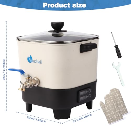 Yuuchail Wax Melter for Candle Making, 7Qts Large Wax Melting Pot with Digital Display & Non-Stick Tilted Bottom Easy Clean Up for Craft or Business by Yuuchail - Used condition - Image 7