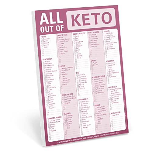 Knock Knock All Out Of Pad (Keto), Keto Diet Grocery List - Bloc de notas (15,2 x 22,9 cm)