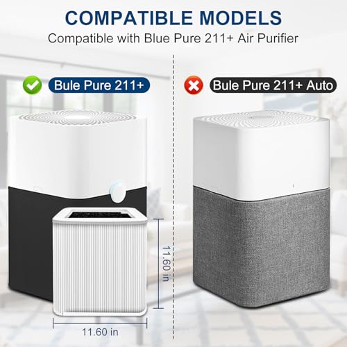 Image of 211+ Replacement Filter Compatible with Blue Pure 211+ Air Purifier | 2 Stage Filtration System of High-Efficiency Filter and Activated Carbon Filter, Removes Particles & Odors, 1 Pack
