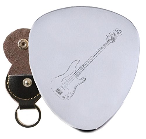 basses en acier médiator gravé en porte-clés support - Les Beatles, Paul McCartney, John Lennon, RIngo Starr, George Harrison basses en acier médiator gravé en porte-clés support