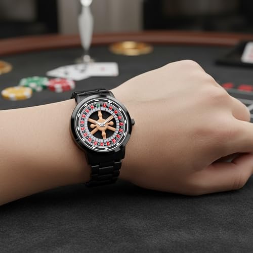 Image of Branded Men's Sport Quartz Watch Arrow Wheel Dial 360 Rotating Casual Fashion Stainless Steel Alloy Mens & Boy's Luxury Metal Gift Creative Watch