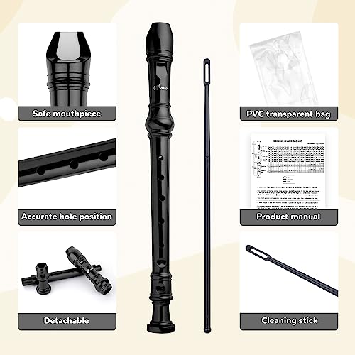 Swan Soprano Recorder Instrument For Beginners Kids Student thumb #1