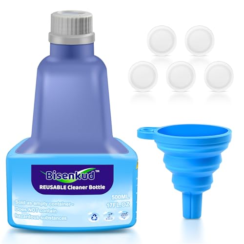 Bisenkud Refillable Bottle for Swiffer Wet Jet Mop - 500ml /17 FL OZ - Leak-Proof HDPE Solution Bottle, Empty,Not for Power mop