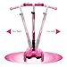 ChromeWheels Foldable Scooters for Kids, Deluxe Kick Scooter 4 Adjustable Height 132lbs Weight Limit 3 Wheel, Lean to Steer LED Light Up Wheels, Best Gifts for Girls Boys Age 3-12 Year Old, Pink