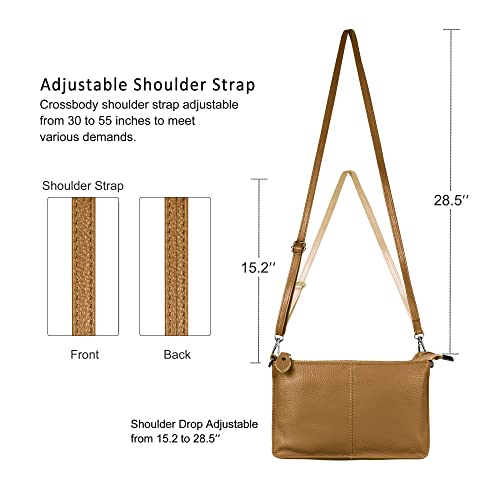 Image of befen Genuine Leather Wristlet Clutch Wallet Purses Small Crossbody Bags for Women with RFID Blocking Card Slots