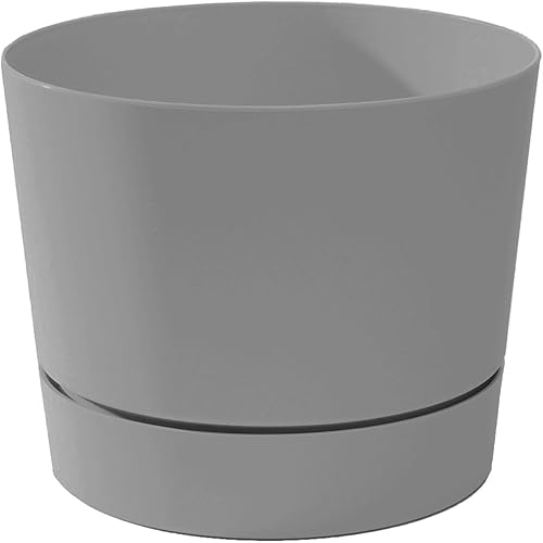 Miniatura 5 de Root & Vessel Majestic Mid-Century Modern - Maceta cilíndrica de perfil bajo, color negro mate, 6.5 pulgadas