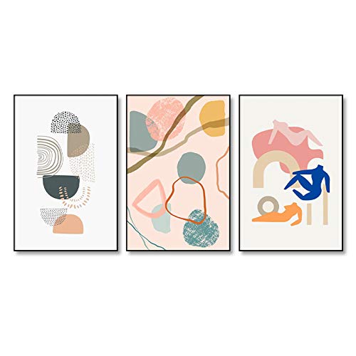 Figure corps image pour salon sur toile haut de gamme triptyque abstrait épuré 50x70cm