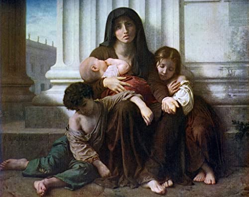 Poster toile Bouguereau Étude tête de fille 50x70cm