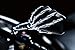 Kuryakyn 1759 Motorcycle Handlebar Accessory: Skeleton Hand Rear View Side Mirrors, Chrome Stems/Black Heads, 1 Pair, One Size