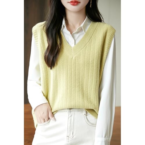 Image of Blostirno Women's Sweater Vest V Neck Sleeveless Solid Trendy Ribbed Knit Pullover Sweaters Crochet Flower Tank Tops