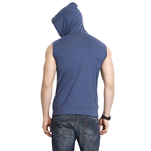 Image of GRITSTONES Men's Hooded Cotton Zipper Jacket T-Shirt