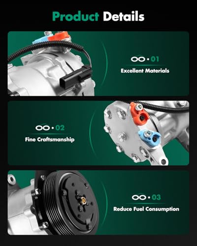 Image of SCITOO AC Compressor for Jeep for Liberty 3.7L 2002 2003 2004 2005 | Fast Cooling, Ultra Low Noise (≤72 dB)Air Conditioner Compressor with Clutch, Easy Installation, 98576 55037466AC