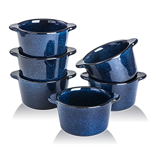 Creme Brulee Ramekins,Tazas de cerámica VICRAYS Mini natillas de 6 onzas para horno, platos seguros...