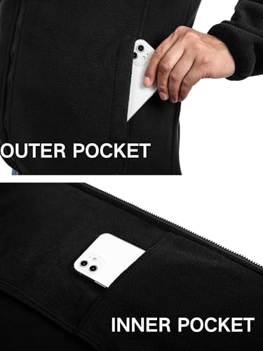 COOFANDY Men's Soft Polar Fleece Jacket Lightweight Full Zip Jackets Casual Outdoor Warm Jackets Coats with Pockets 5