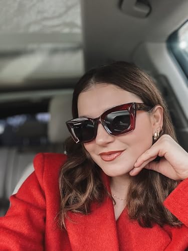 VISOONE Cat Eye Sunglasses Womens Oversized Square Vintage Retro Glasses Cute Trendy Fashion Accessories UV400 Shades Calida3