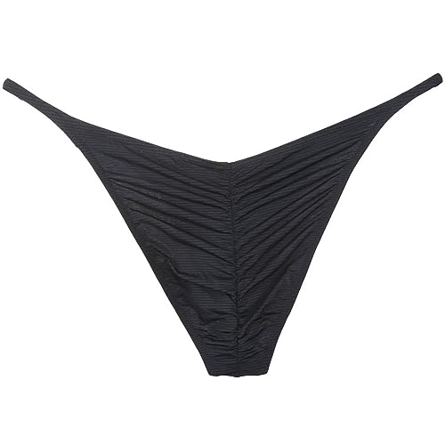 Men's Ultra Thin Ice Silk Cheeky Briefs Underwear Male Bulge Pouch Pucker Butt Bikinis Underpants String Lingeries2