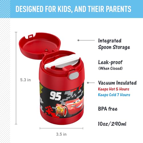 Image of THERMOS FUNTAINER Kids Food Jar with Spoon, 10oz, Cars (Pack of 6)