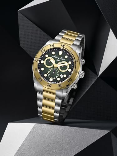 Image of Mathy-Tissot Siwss Made Bolton II Quartz Green Dial Watch for Men - H121CHBV