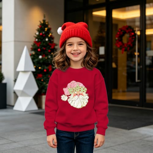 Toddler Girls Christmas Sweatshirts Bow Santa Shirt - Image 3