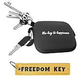 Llavero Moto con 1 Anilla Exterior y 2 Interiores, Accesorios Moto, Accesorios para Moto, Llavero Coche, Llavero para Moto The Key TO Happiness (Cartera Llaves + Llavero Freedom Key)