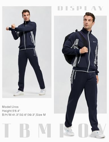Image of TBMPOY Men's Tracksuit Athletic Sports Casual Full Zip Sweatsuit
