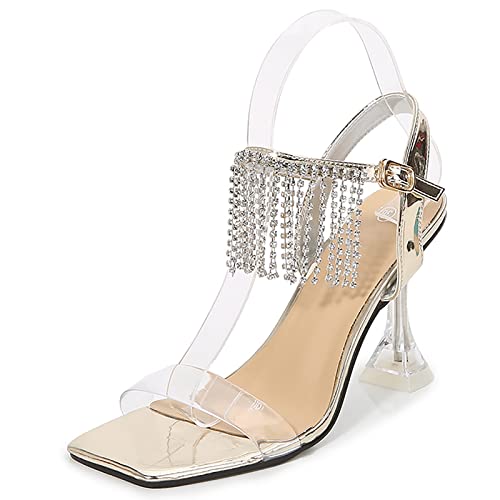 Sandales de créateur pour femmes avec finition chaîne strass luxueuse