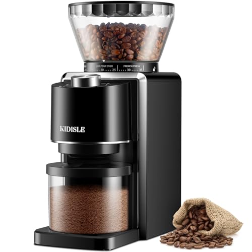Kidisle Conical Burr Coffee Grinder With 35 Settings
