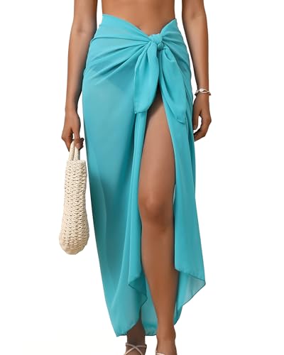 Image of Eicolorte Womens Beach Cover Up Chiffon Sheer Bikini Beach Swimsuit Coverup Sarong Pareo Wraps for Women