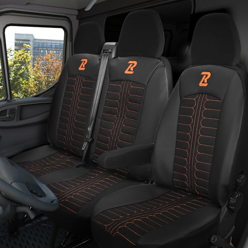 Housse siege voiture LUCARO Tornado orange 1+2 pour Ducato Boxer Jumper