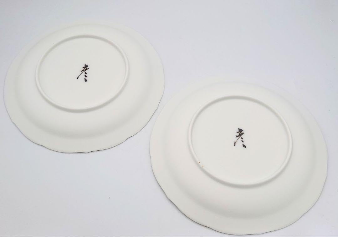 Shinkawan Hirohiko Nakazato, Hirotsune, Swallow, Flower Rim Plate, White Porcelain, Baked Tightening Plate